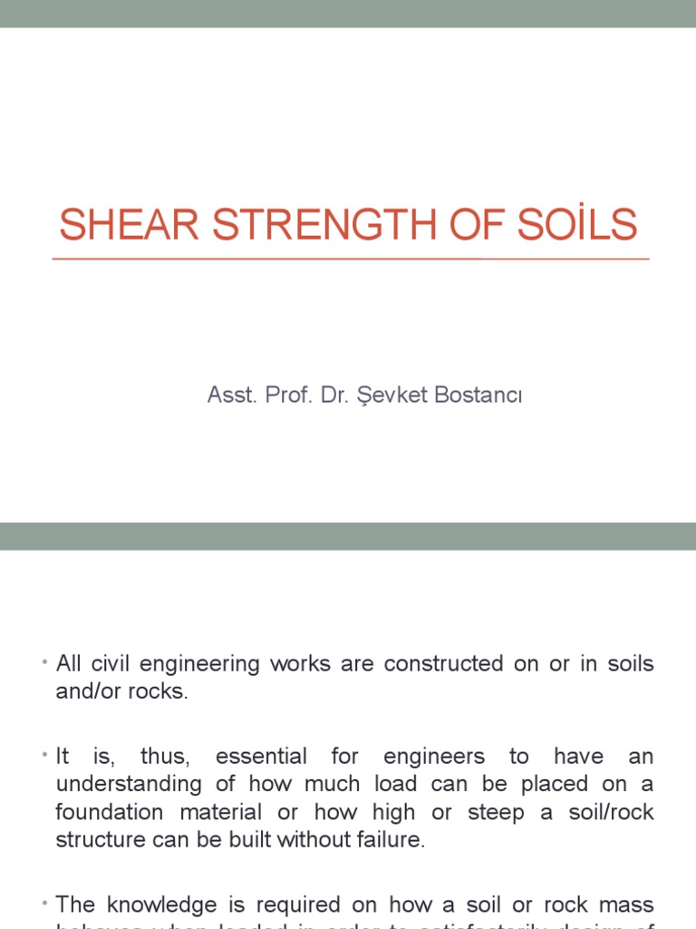 Shear Strength of Soils PDF