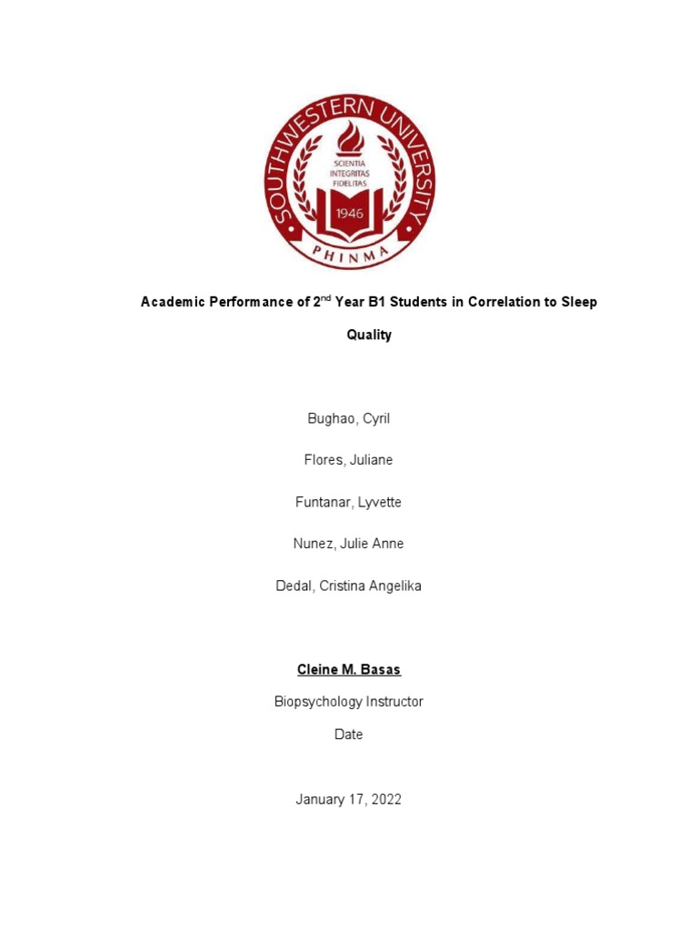 Effects of Sleep Deprivation On Student's Academic Performance | PDF ...