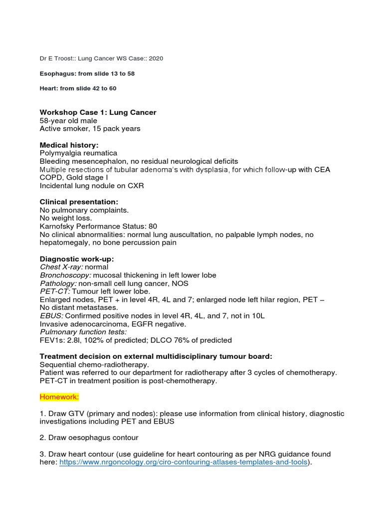 Case Case 1 PDF Lung Cancer Lung