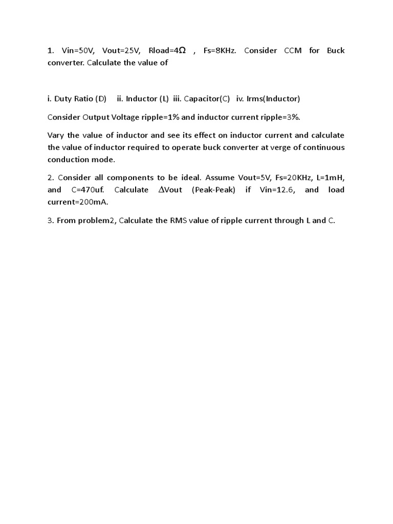 Buck Converter Questions PDF