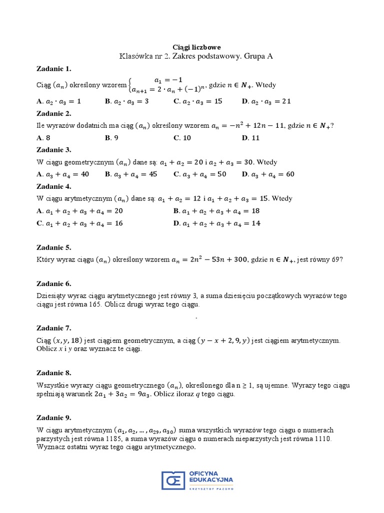 2021 2 Klasowka Kl3 Ciagi Liczbowe Zp Ab Wer4 Pdf