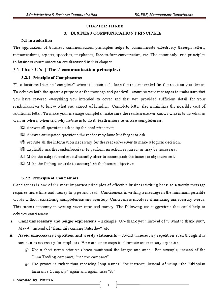 Principles of Effective Business Communication | PDF | Grammatical ...