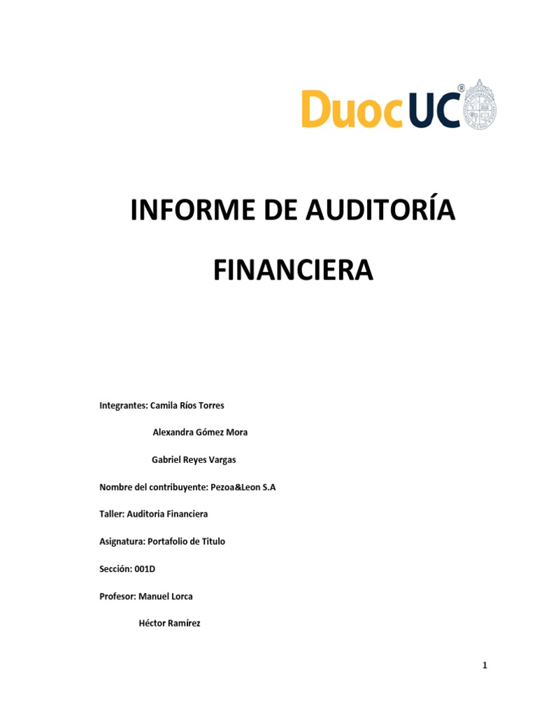 Auditoria Financiera Pdf Pdf Auditoría Contabilidad