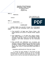 Philippines Judicial Partition Complaint