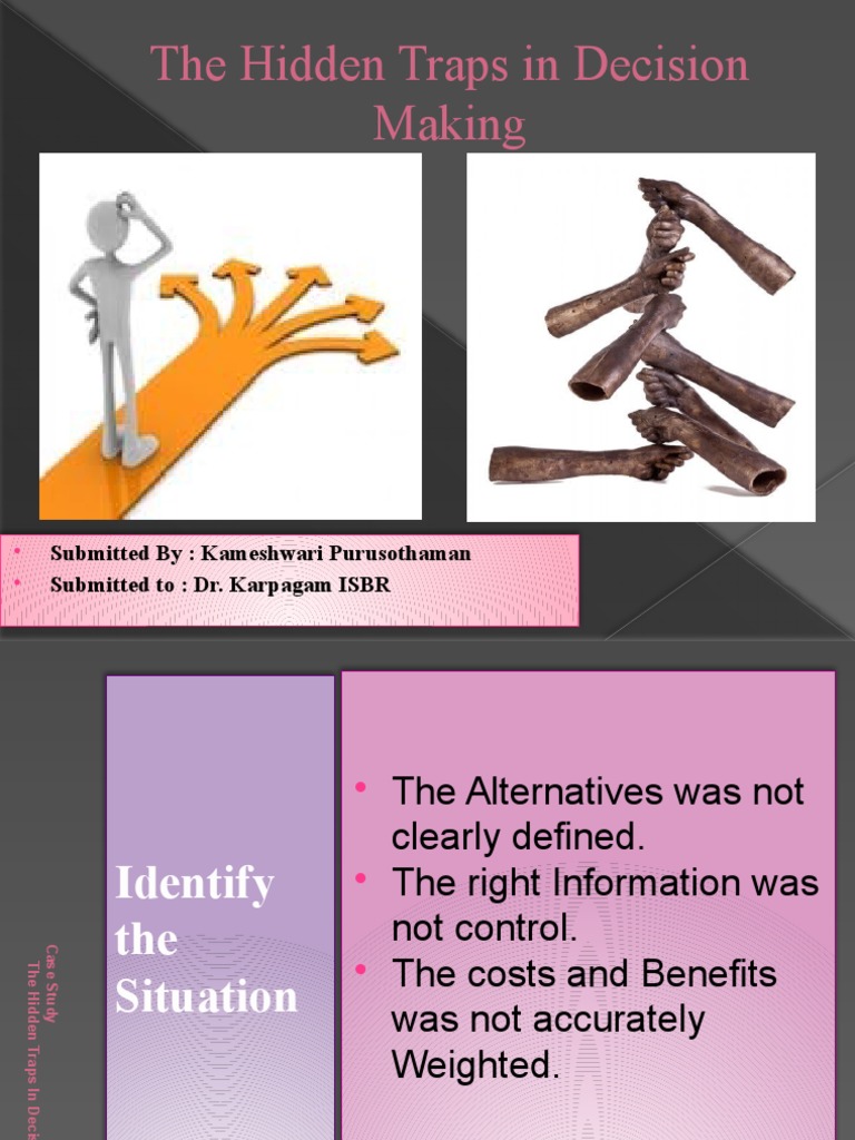 Hidden Traps in Decision Making PDF Decision Making Bias