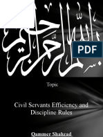 Civil Servants Efficiency and Descipline Rules in FGEI Qammer Shahzad