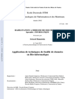 Application de Techniques de Fouille de Données en Bioinfo