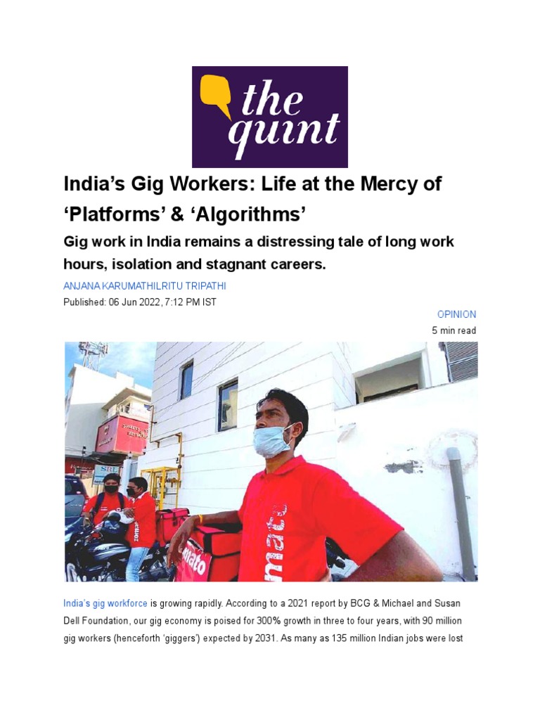 India-Gig-Workers - Life-Mercy-Platforms-Algorithms | PDF | Employment ...