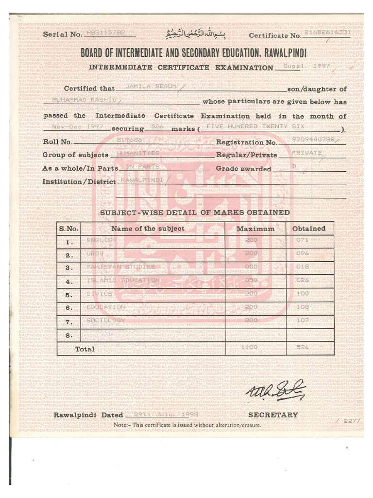 Heigher Secondary School Certificate 12 Year Education Pdf