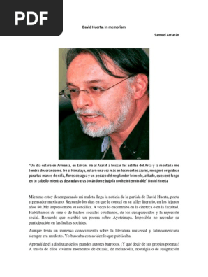 David Huerta. In memoriam