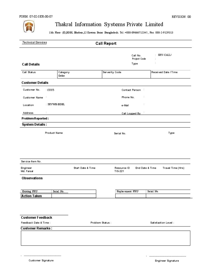 Thakral information systems private limited call report pdf