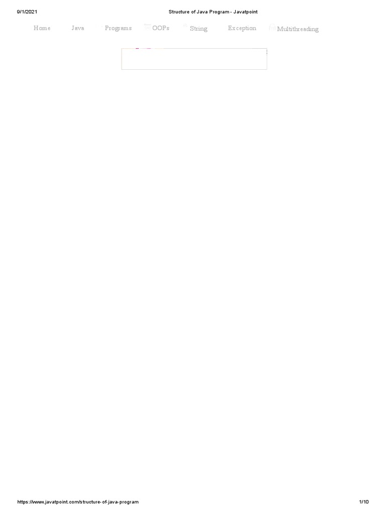 Structure of Java Program - Javatpoint | PDF | Class (Computer ...