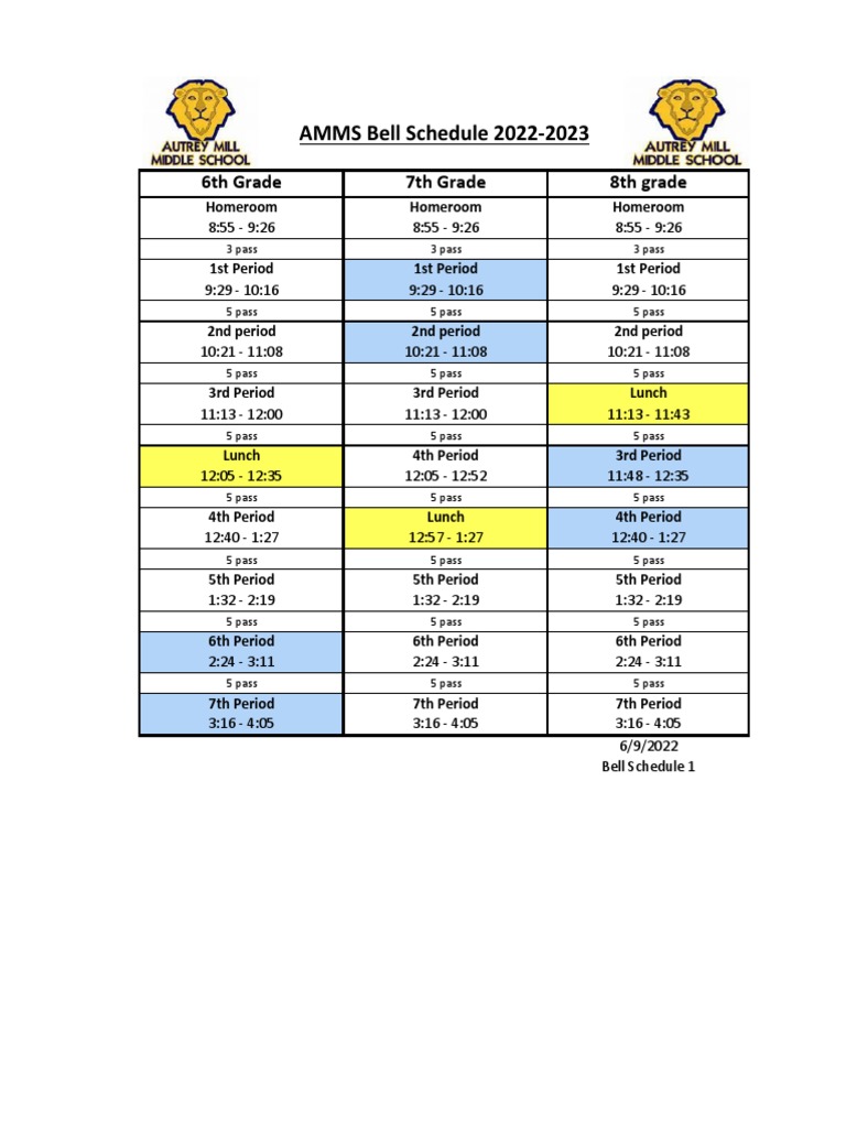 Amms Bell Schedule 2223 PDF