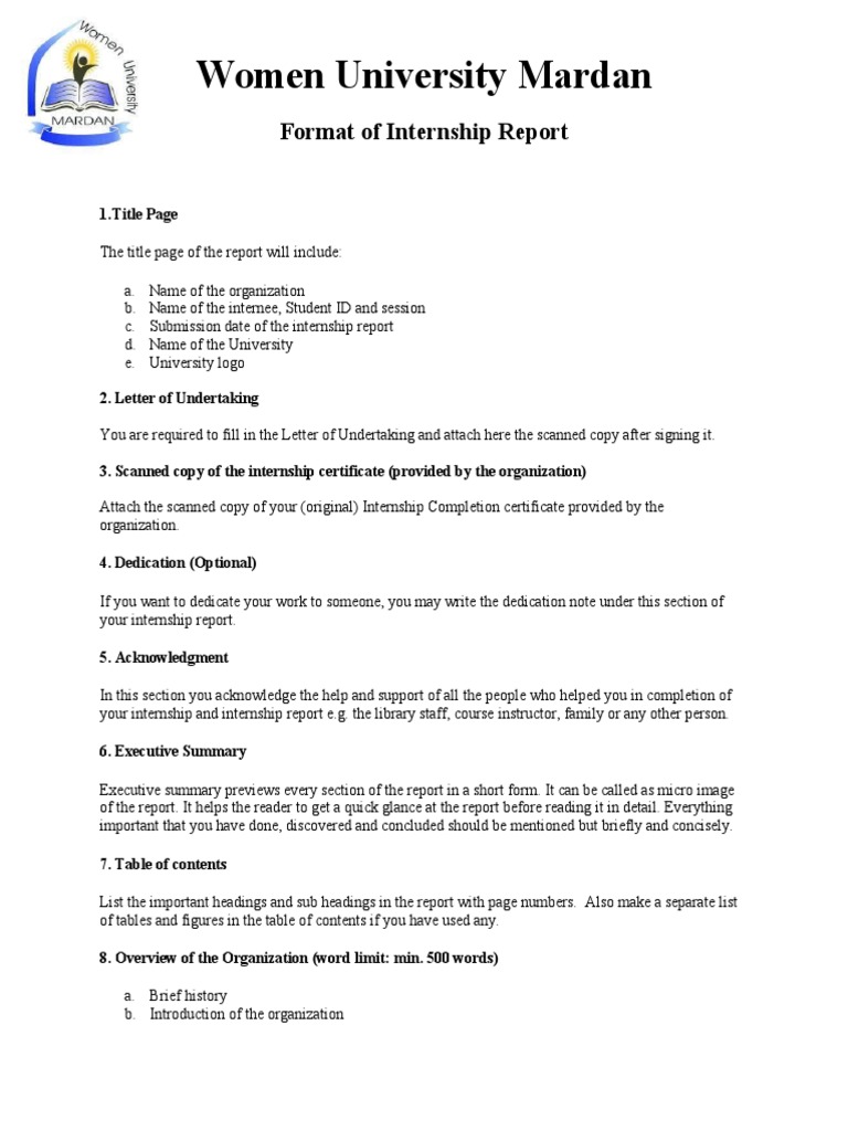 Internship Report Guide | PDF | Swot Analysis | Experience