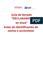 Guía de Llenado "Declaranot en Línea" Aviso de Identificación de Socios o Accionistas