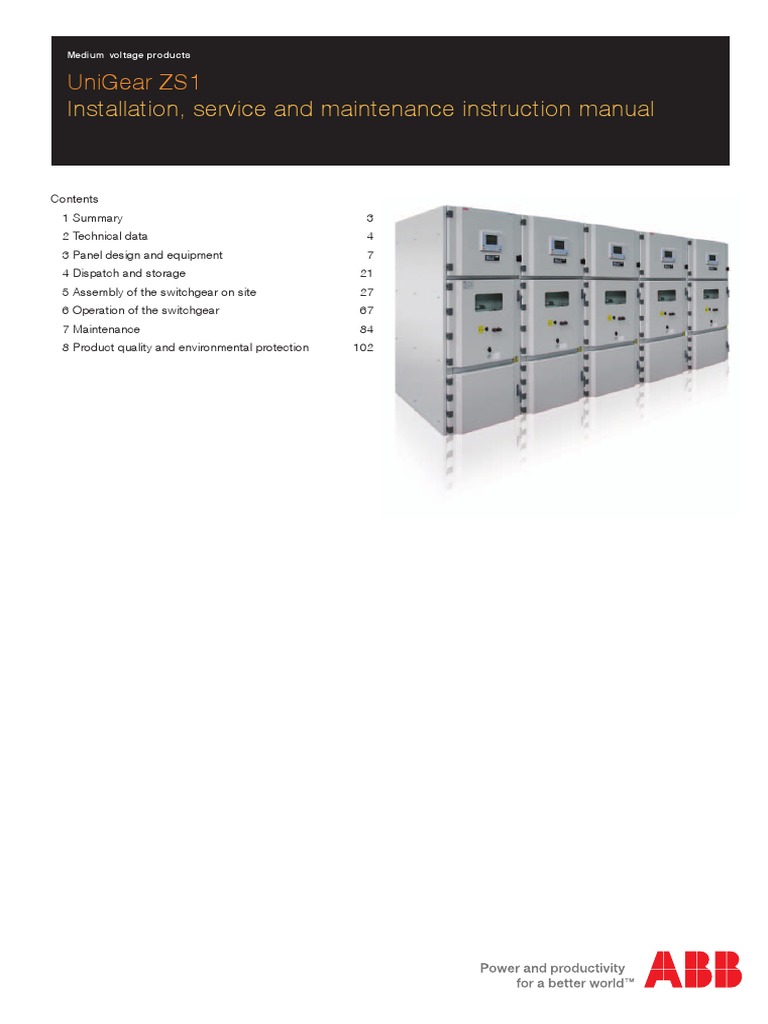 Manual Instalacion Servicio y Mantenimiento Del Switchgear PDF