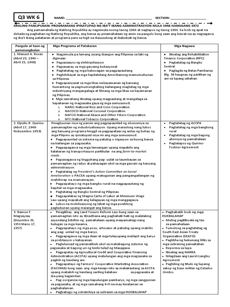 Ap Q3 W6 W7 Thursday | PDF