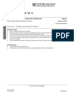 Cambridge IGCSE (9-1) : Information and Communication Technology 0983/31