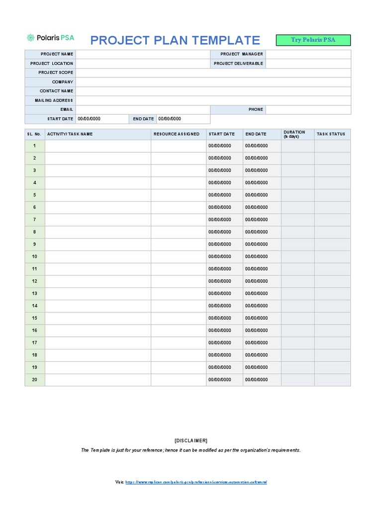 Project Plan Template Guide | PDF