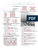 Ficha Ingles 7 8 9 Anos Graus Dos Adjectivos Comparativo e Superlativo Solucoes