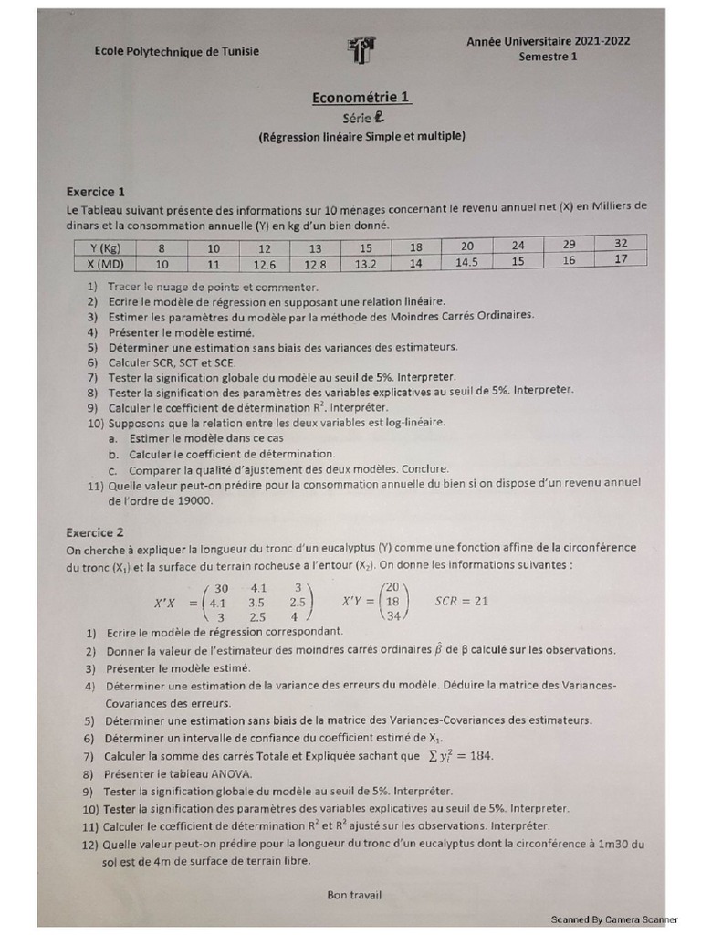 TD2 - Modèle de Régression Linéaire Et Multiple | PDF