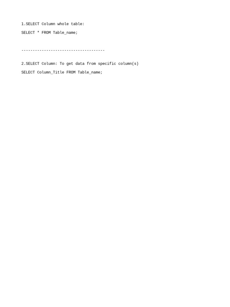 SQL SELECT Queries Explained | PDF | Computers