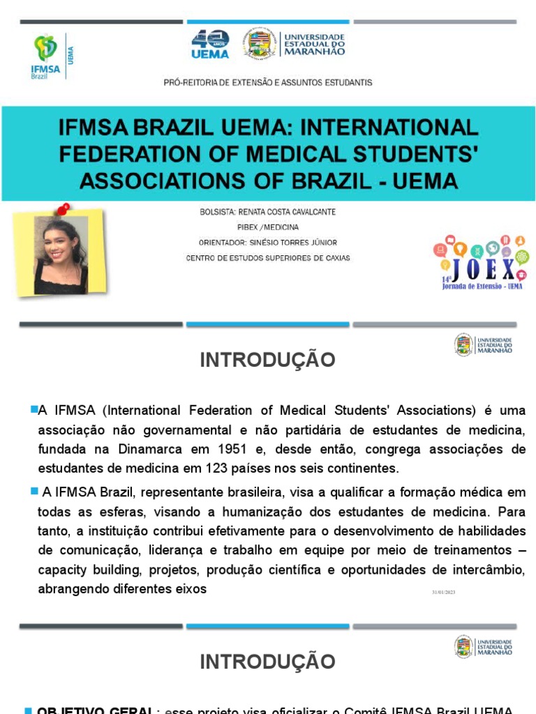 Slide - Ifmsa Brazil Uema | PDF | Brasil | Remédio