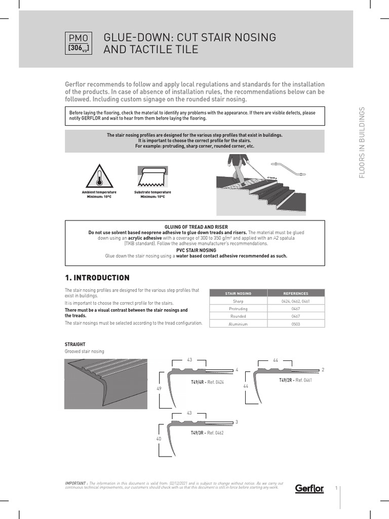 306 Glue Down Cut Stair Nosing and Tactile Tile 2021 v3 PDF Stairs