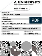 Assignment - 2: Ariful Asfake Sunny 2223091008 58A Fall-22 (Eve), B.SC in Cse