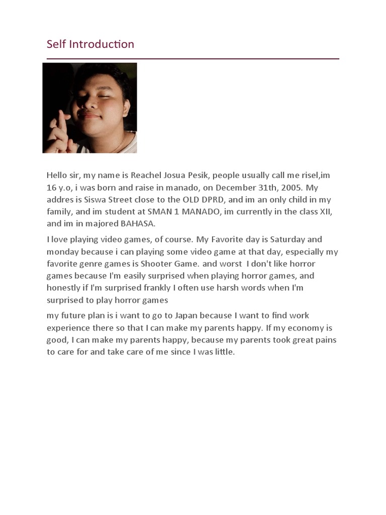 Self Introduction | PDF