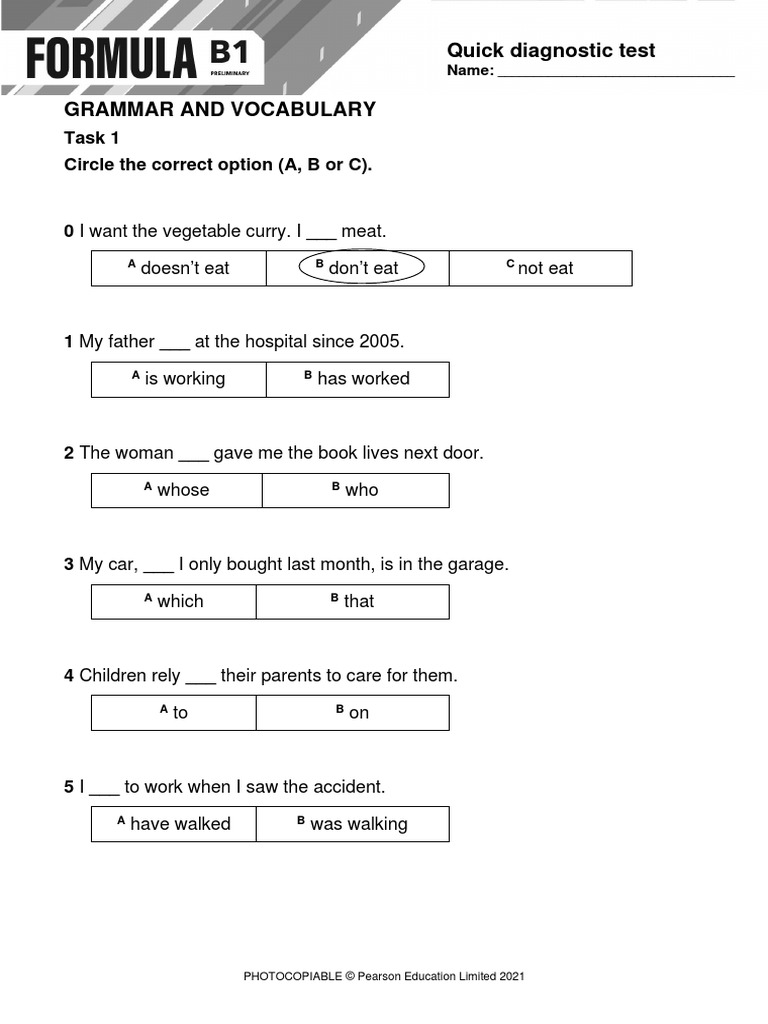 Formula B1 Quick Diagnostic Test DF | PDF