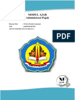 Modul Ajar Administrasi Pajak: Disusun Oleh: Ni Putu Pradita Laksmiari NIM: 2200103922857011 Akuntansi Keuangan Kelas A