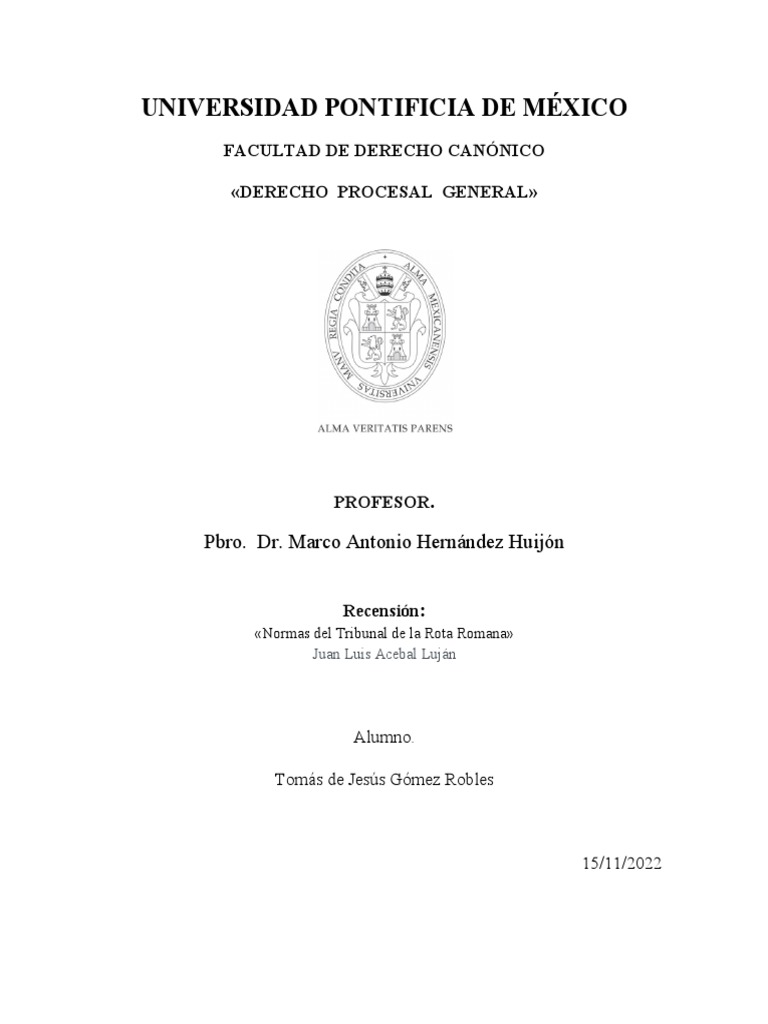 Normas Del Tribunal de La Rota Romana | PDF