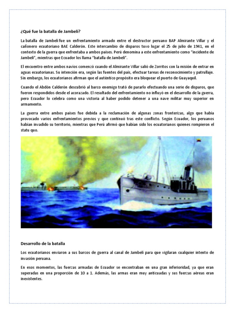 Qué Fue La Batalla de Jambelí