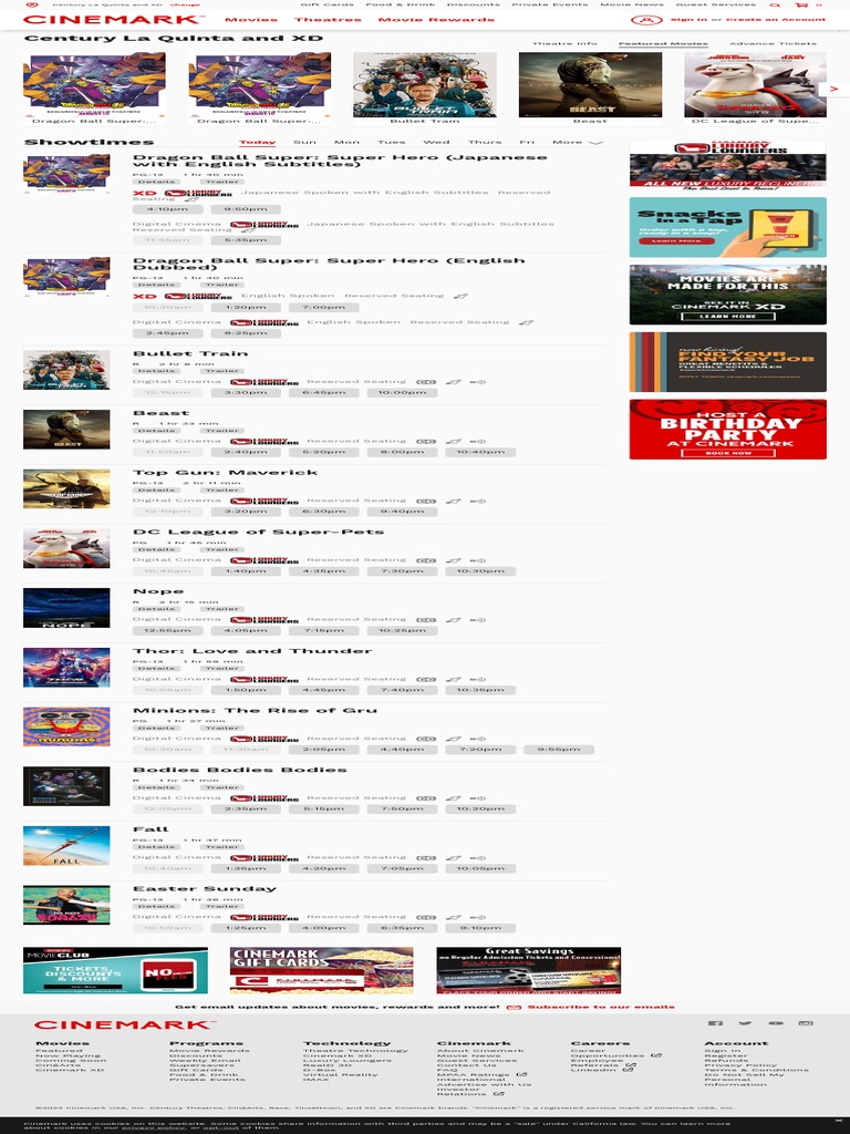 Movie Theater in La Quinta, CA Century La Quinta & XD PDF