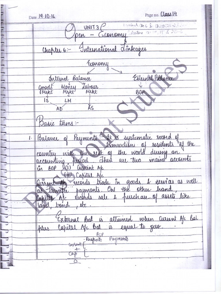 Unit 3 Open Economy Ch 6 International Linkages Pdf