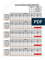 Revised Front Loader Schedule