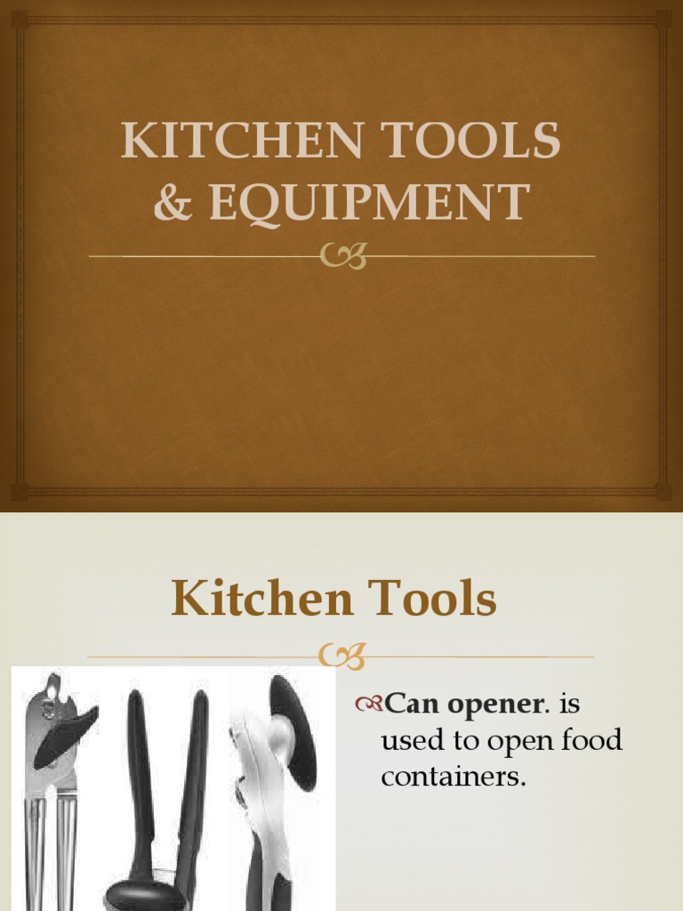 Kitchen Tools Equipment Pdf Knife Tools