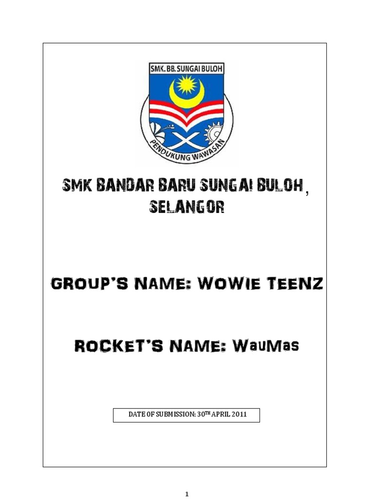 Wau Mas Smk Bdr Baru Sg Buloh Pdf Rocket Space Technology