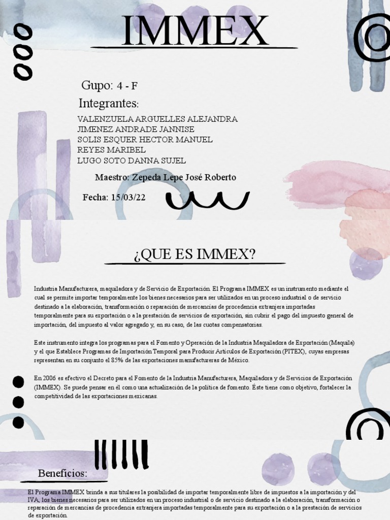 Immex Pdf Exportaciones El Comercio Internacional