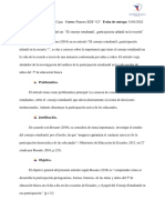 Resumen Del Art-El Consejo Estudiantil-Participación Infantil en La Escuela-Alejandro Cajas-Primero de EGB G1