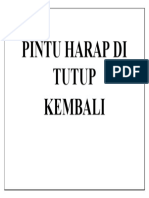 Pintu Harap Di Tutup