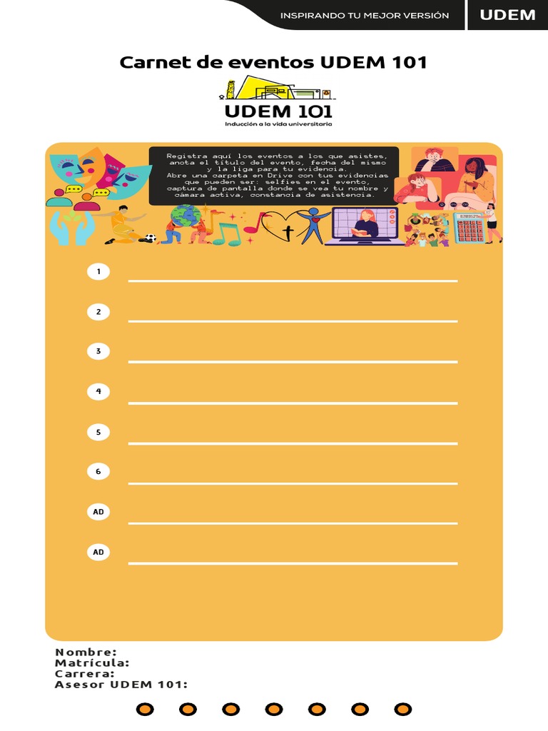 Carnet de Eventos UDEM 101 | PDF | Crecimiento personal y profesional ...