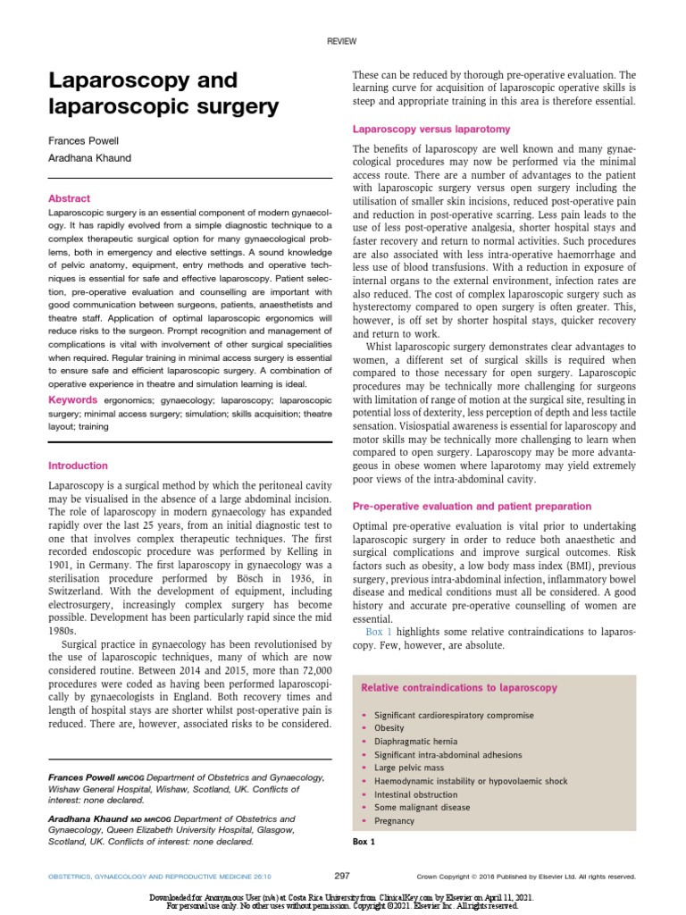 Laparoscopy and Laparoscopic Surgery | PDF | Surgery | Medical Specialties