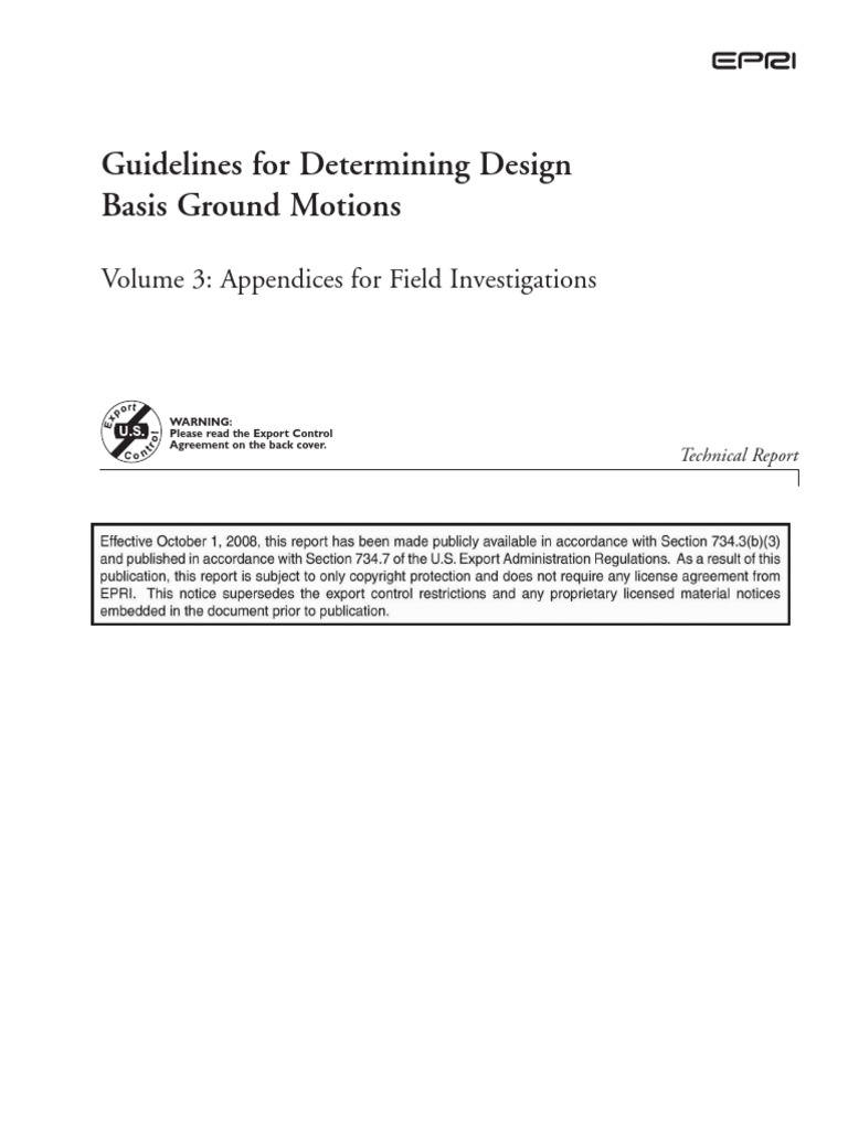 Guidelines For Determining Design Basis Ground Motions Volume 3