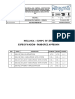 Mecánica - Equipo Estático Especificación - Tambores A Presión