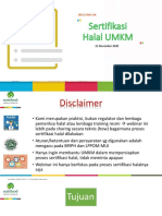 Informasi Sharing Tata Cara Sertifikasi Halal UMKM by PT Nutrifood Indonesia