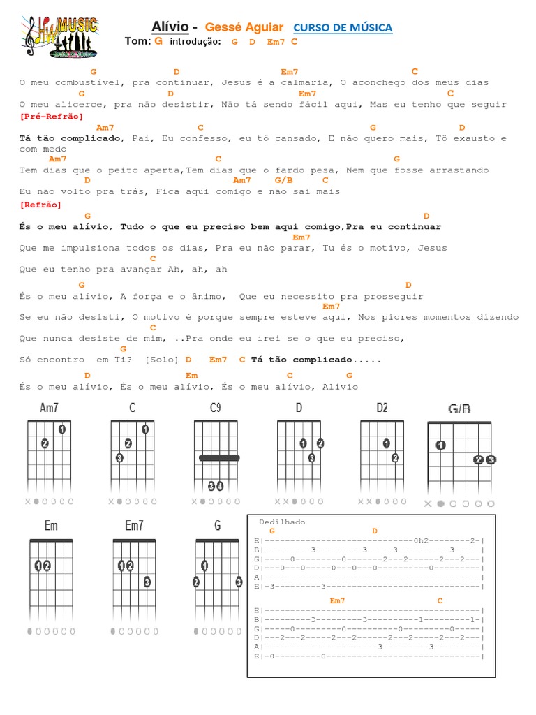 Alívio Cifra HW Music 2021 Violao PDF