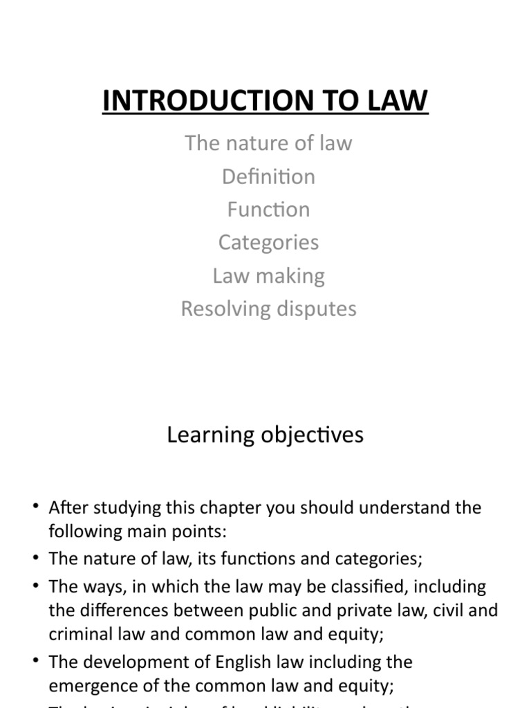 Introduction to Law Basics | PDF | Common Law | Equity (Law)