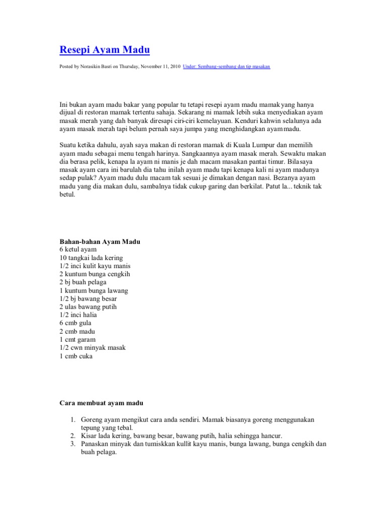 Resepi Masakan Ayam Ala Chinese - Recipes Blog v